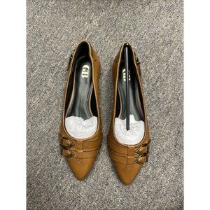 Gianni Bini Brown Pointed Toe Flats with Buckle